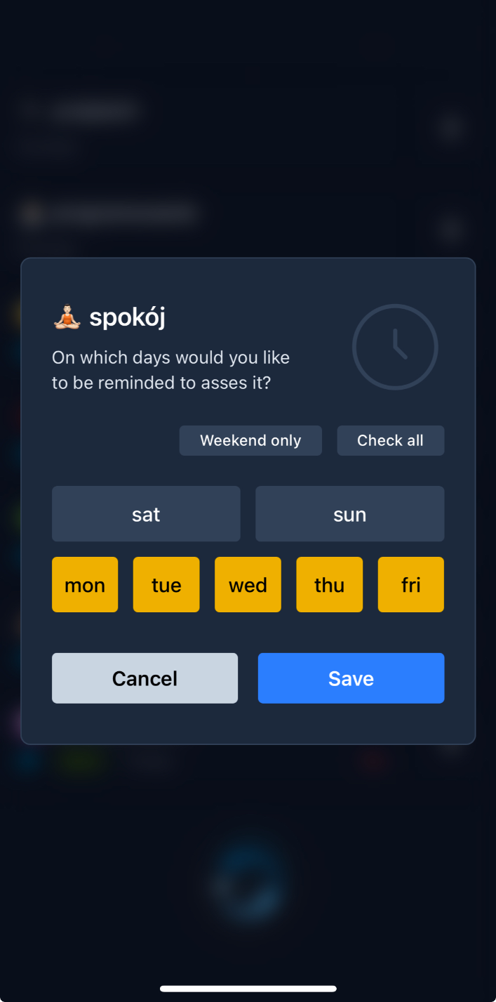 Screenshot of Pelky's reminder setting dialog window